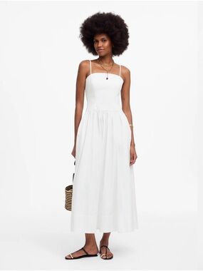NWT Madewell Kaite Poplin White Maxi Dress Size 4